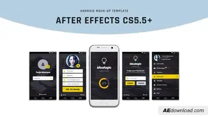 Android Mock-Up Video Displays template preview