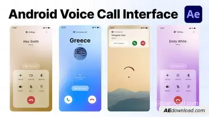 Android Phone Call Interface(Automated) Elements template preview