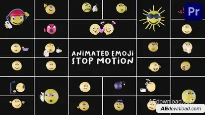 Animated Emoji Stop Motion | Premiere Pro MOGRT Premiere Pro template preview