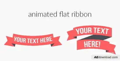 Animated Flat Ribbon Video Displays template preview