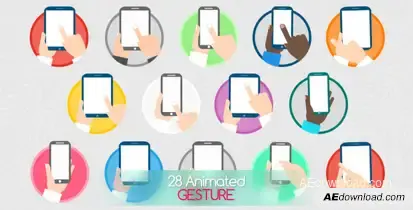 Animated Gesture Icons Video Displays template preview