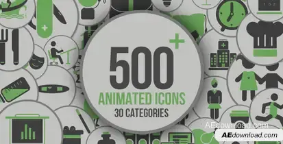 Animated Icons 500+ Video Displays template preview