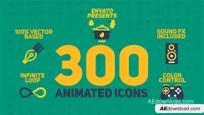 Animated Icons Pack Video Displays template preview