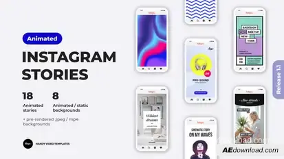 Animated Instagram Stories Video Displays template preview