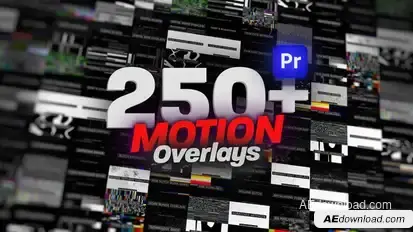 Animated Motion Overlays Pack For Premiere Pro: Glitch, Old Film, VHS , TV,  Bad Signal & More Premiere Pro template preview