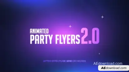 Animated Party Flyers 2.0 Video Displays template preview