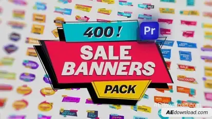 Animated Sale Banners Pack for Premiere Pro: Editable & Responsive Black Friday Discounts & More Premiere Pro template preview