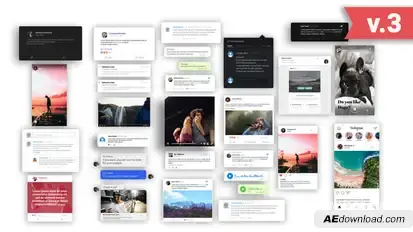 Animated Social Media Posts Video Displays template preview