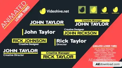 Animation Lower Third Video Displays template preview