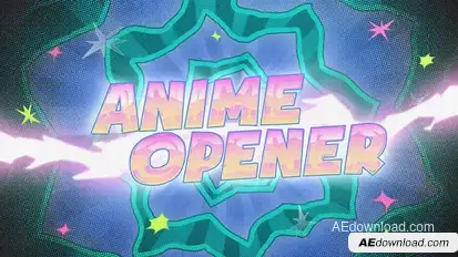 Anime Cartoon Intro Premiere Pro template preview