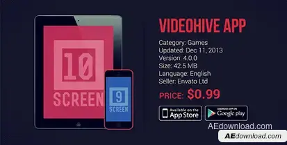 App Commercial 2 Video Displays template preview
