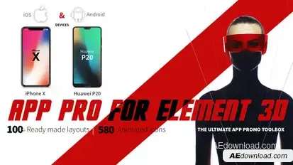 App Pro for Element 3D Video Displays template preview