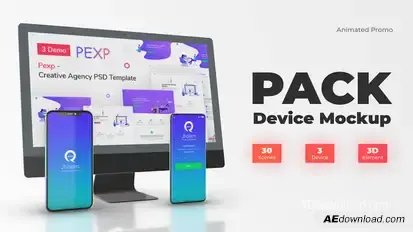 App Promo Web Mockup Devices Video Displays template preview