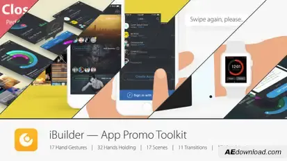 App Promo with Gestures Video Displays template preview