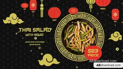 Asian Food Video Displays template preview