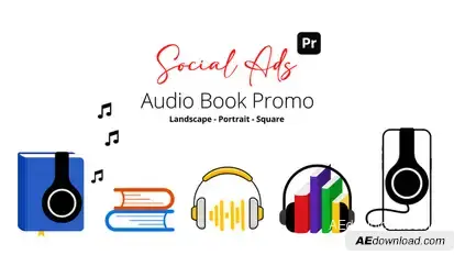 Audio Book Promo Social Ads for Premiere Pro Premiere Pro template preview