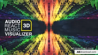 Audio React Music Visualizer 3D Video Displays template preview