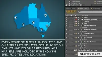 Australia Map Kit Video Displays template preview