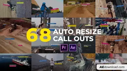 Auto Resizing Call-Outs l MOGRT for Premiere Pro Video Displays template preview