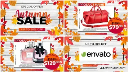 Autumn SALE - Promo Video Displays template preview