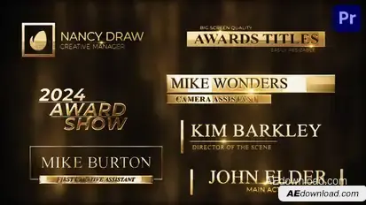 Awards Сeremony Gold Silver Lowerthirds Pack 2 Premiere Pro template preview