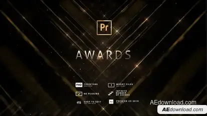 Awards Titles | Lines and Particles MOGRT Premiere Pro template preview