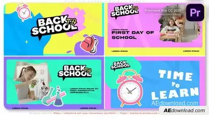 Back to School Bright Promo Premiere Pro template preview