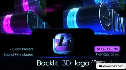Backlit 3D Logo Video Displays template preview