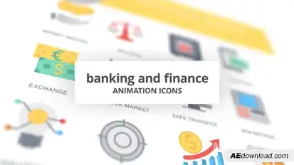 Banking and Finance - Animation Icons Video Displays template preview