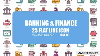 Banking And Finance - Flat Animation Icons Video Displays template preview