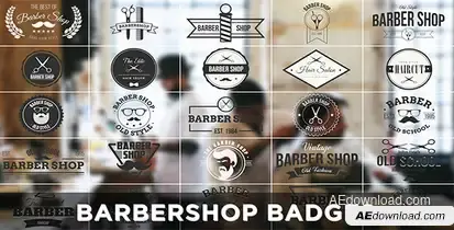 Barbershop Badges Video Displays template preview