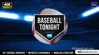Baseball Tonight Graphics Package Video Displays template preview