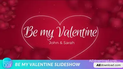 Be my Valentine Slideshow Video Displays template preview