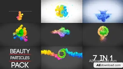 Beauty Particles Logo Pack Video Displays template preview