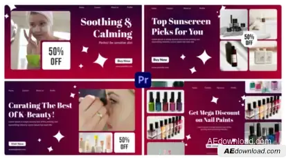 Beauty Products Promo Premiere Pro template preview
