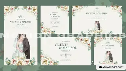 Bells Wedding Invitation | Mogrt Premiere Pro template preview