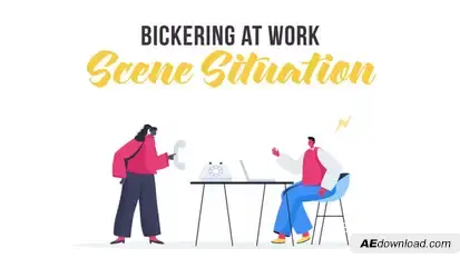 Bickering at work - Scene Situation Video Displays template preview