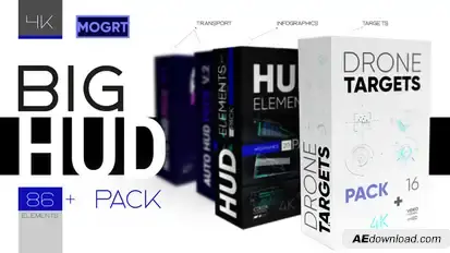 BIG HUD Elements Pack 4K Premiere Pro template preview
