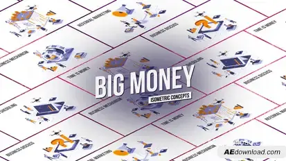 Big Money - Isometric Concept Video Displays template preview