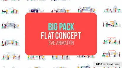 Big Pack Of Flat Concept Video Displays template preview