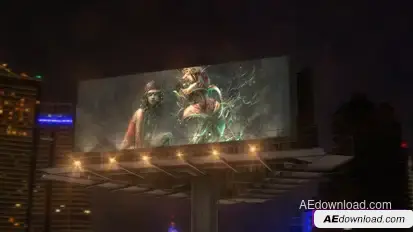 Billboard In Night City – Videohive Video Displays template preview