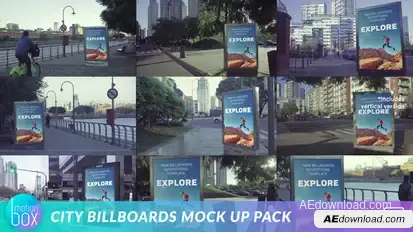 Billboards City Mockup Pack Video Displays template preview
