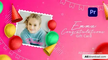 Birthday Premier Pro Gift Card Slideshow  | Birthday Opener Premiere Pro template preview