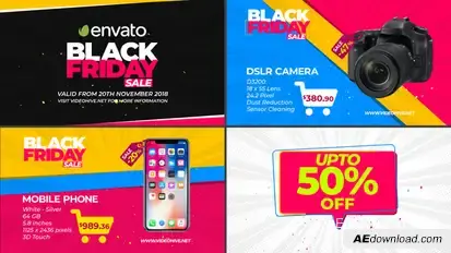Black Friday Sale Promo Video Displays template preview