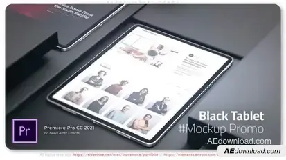 Black Tablet Promo Premiere Pro template preview