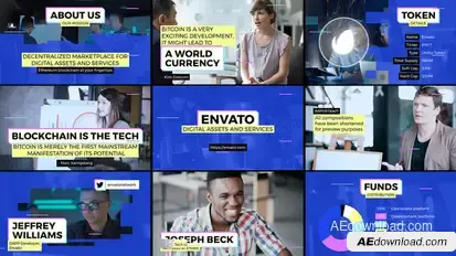 Blockchain Startup Overview Video Displays template preview