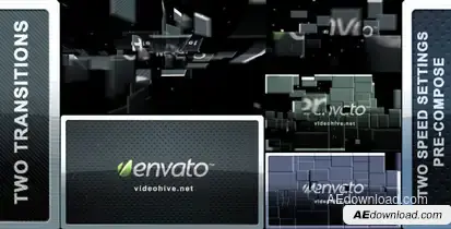 Blocks Transition (2 in 1) Video Displays template preview