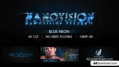 Blue Neon V.1 Video Displays template preview