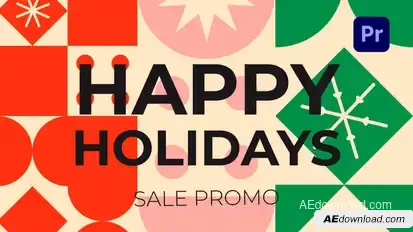 Bold Bauhaus Xmas Premiere Pro template preview