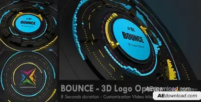 BOUNCE  - 3D Logo Opener Video Displays template preview